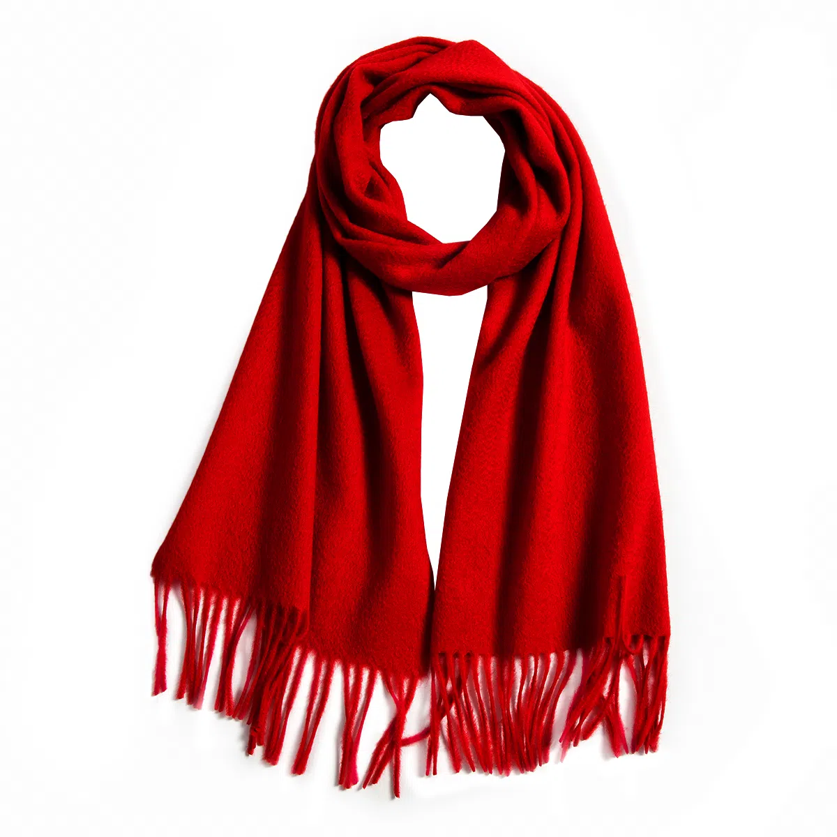 一米画纱 大气流苏加厚温暖时尚简约纯色暖糯亲肤围脖外搭保暖 山羊绒 绒线围巾 男女同款情侣款