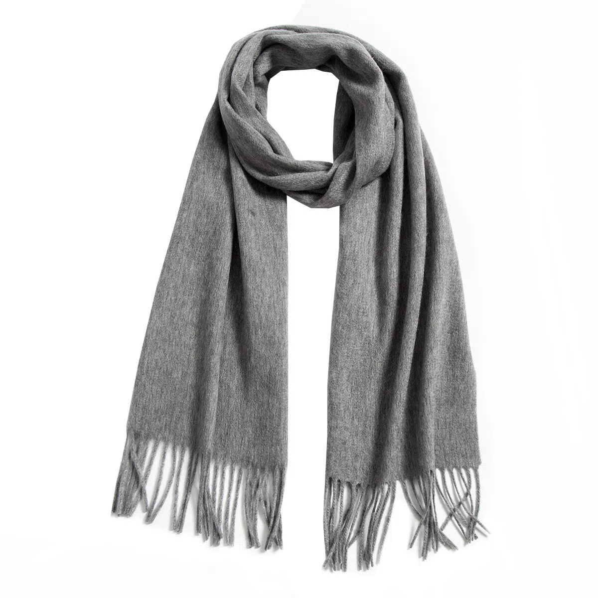 一米画纱 大气流苏加厚温暖时尚简约纯色暖糯亲肤围脖外搭保暖 山羊绒 绒线围巾 男女同款情侣款