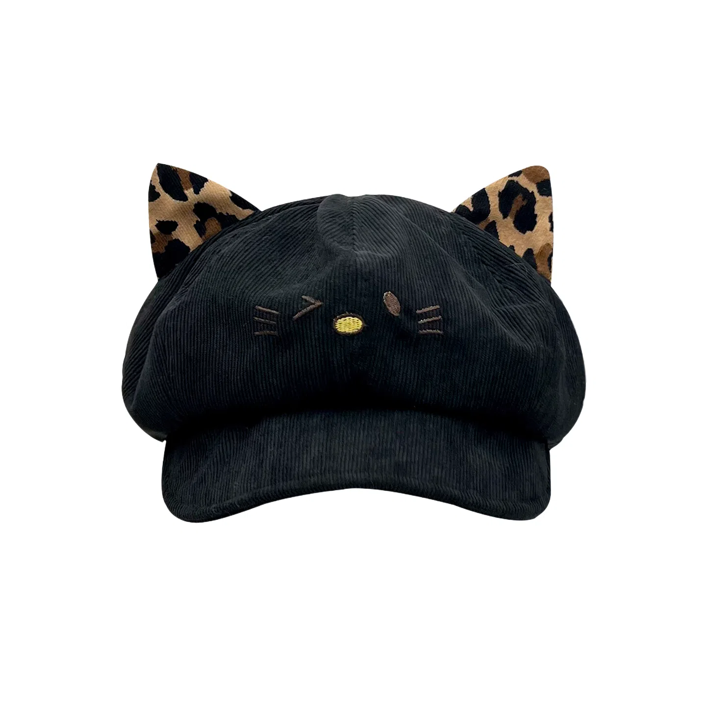 钓鱼熊 可爱猫咪耳朵保暖百搭显脸小 聚酯纤维 贝雷帽 男女同款情侣款