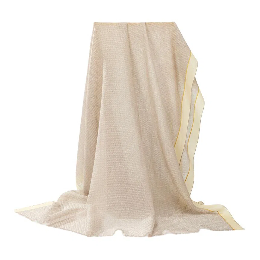 一米画纱 轻奢色织轻盈柔软亲肤细腻保暖外搭气质披肩高级感 山羊绒 绒线围巾 女款