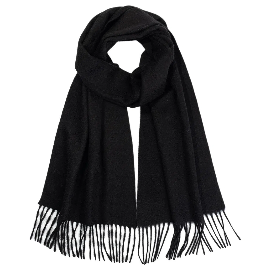 一米画纱 大气流苏加厚温暖时尚简约纯色暖糯亲肤围脖外搭保暖 山羊绒 绒线围巾 男女同款情侣款