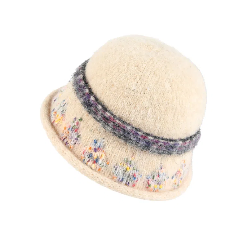 稻草人 韩版时尚可爱盆帽显脸小 秋冬保暖素颜百搭 聚酯纤维 渔夫帽 女款