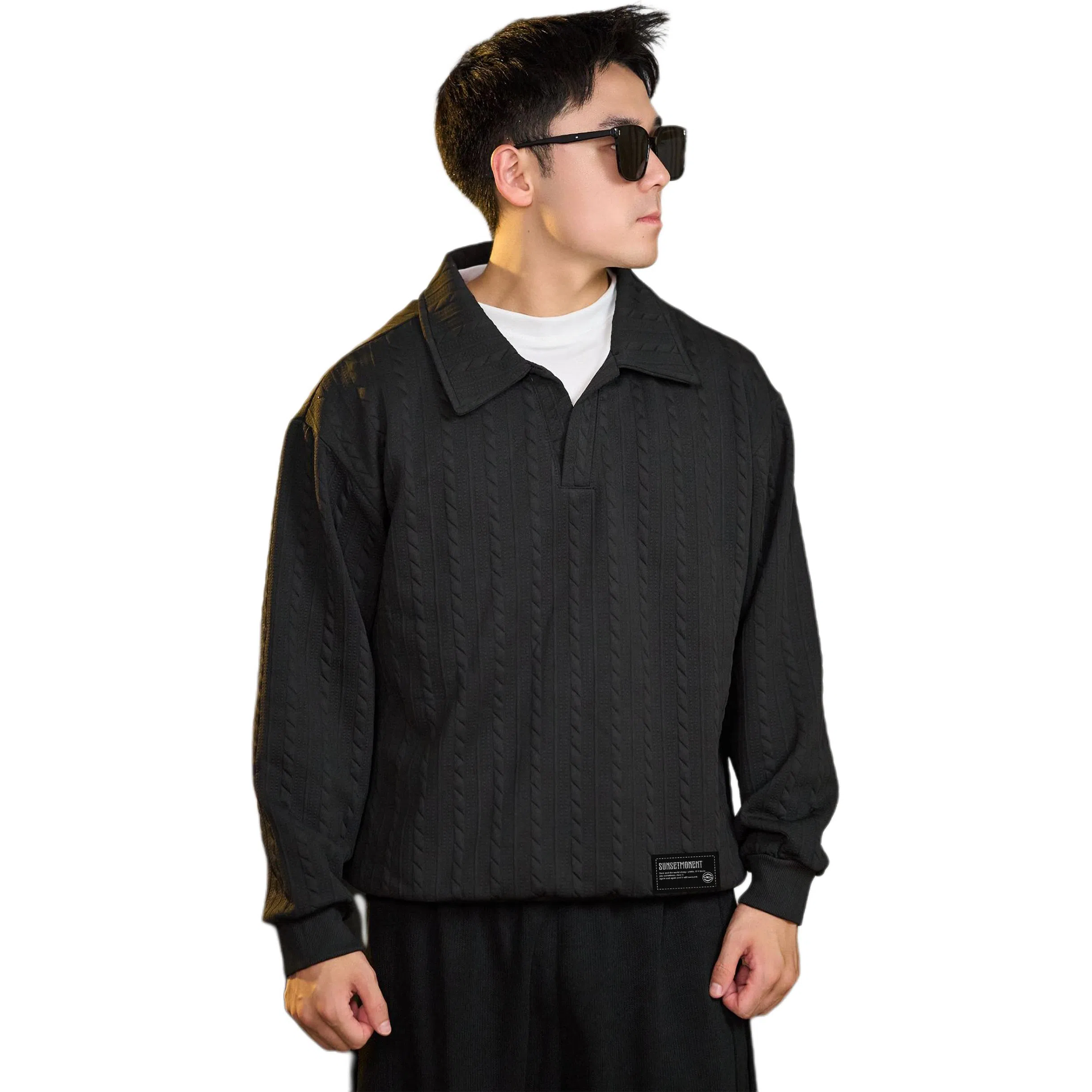 SUNSETMONENT Vcleanfitpolo