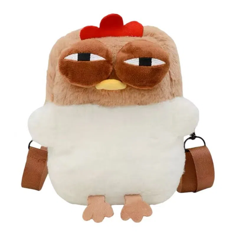 欧洛伊 卡通个性搞怪咕咕鸡 创意毛茸茸萌趣治愈系 安抚陪伴 玩偶周边