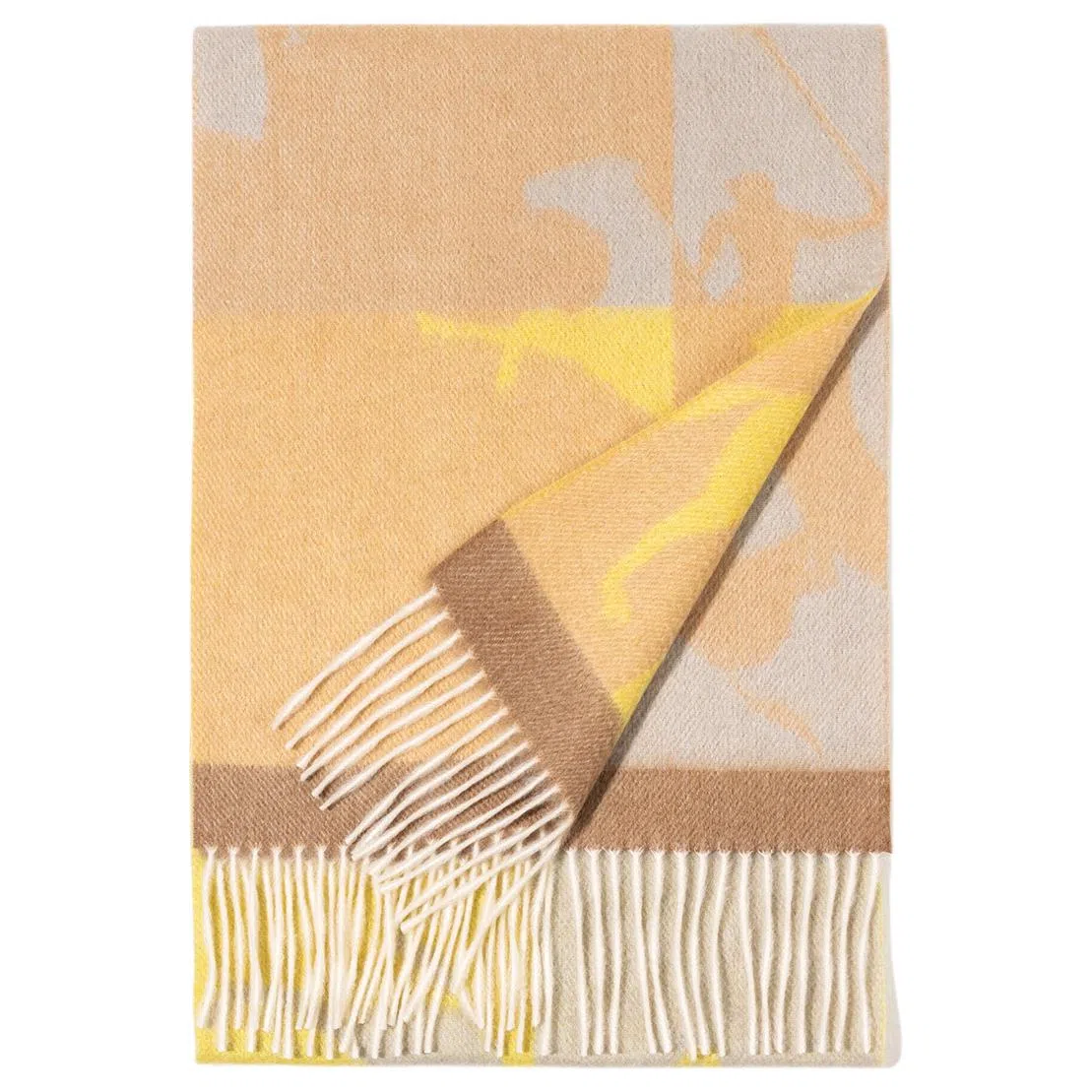 一米画纱 优雅保暖高级气质提花粗纺工艺加厚保暖高端轻奢优雅流苏 山羊绒 绒线围巾 女款