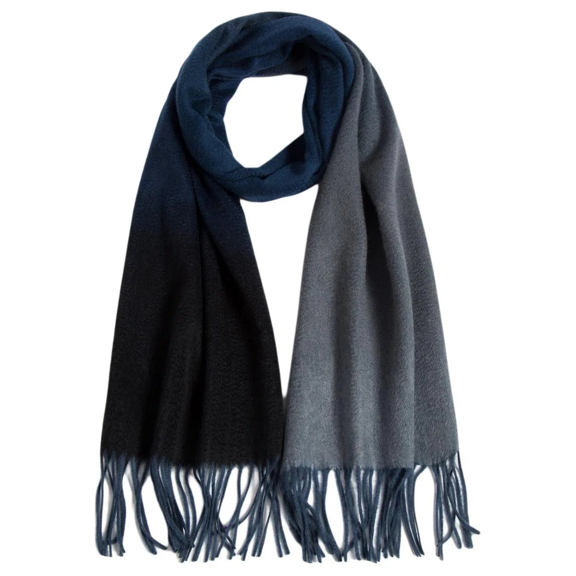 一米画纱 高级感小众气质流苏渐变时尚加厚保暖外搭防寒粗纺工艺 山羊绒 绒线围巾 女款