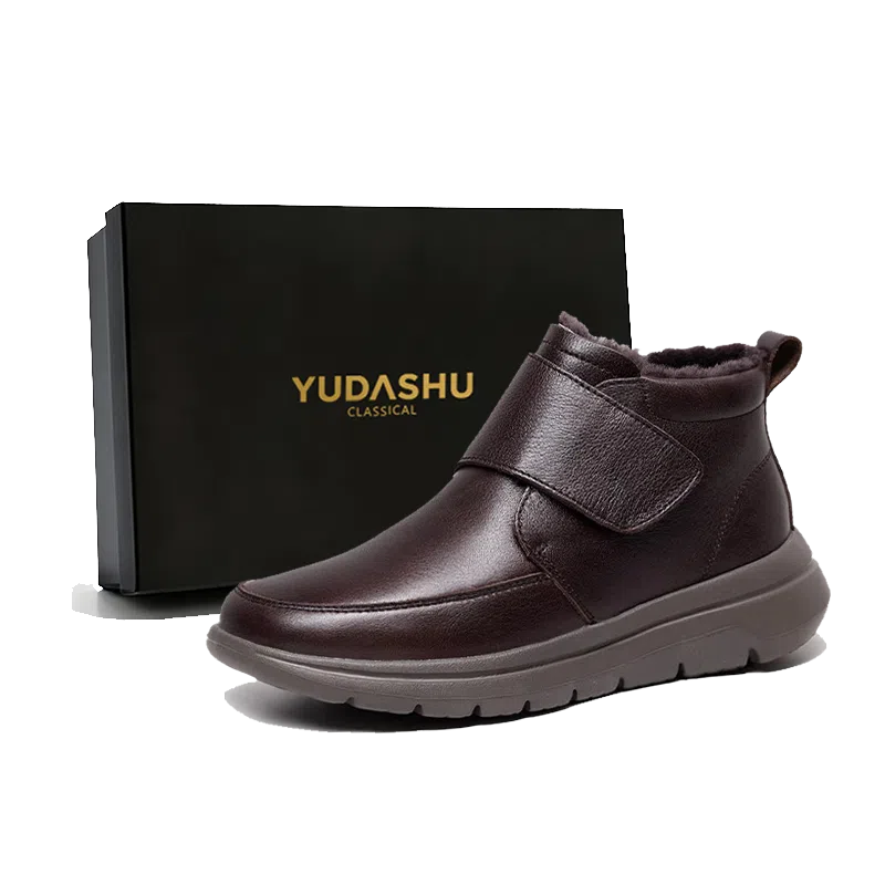 YUDASHU Winter Outdoor Wool Leather Boots