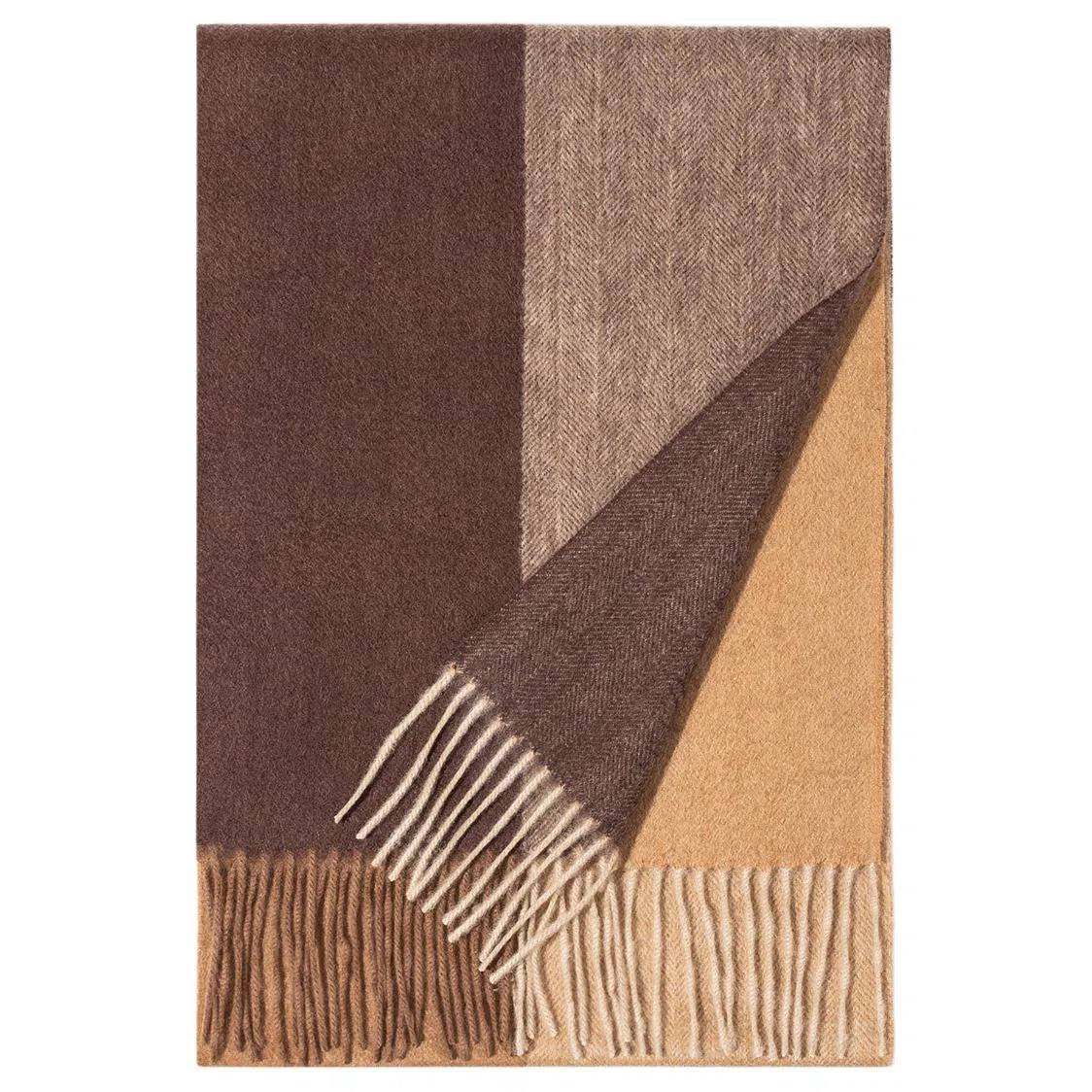 一米画纱 高级感小众气质流苏渐变时尚加厚保暖外搭防寒粗纺工艺 山羊绒 绒线围巾 女款