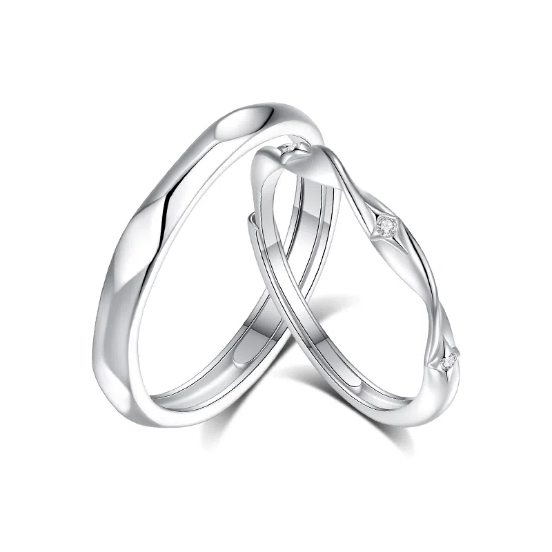 【纯银999|爱有迹可循】 凤祥囍事 老凤祥 钟爱久久对戒开口可调节 轻奢小众钟爱一生真情承诺生日周年告白礼盒 足银 戒指 男女同款情侣款