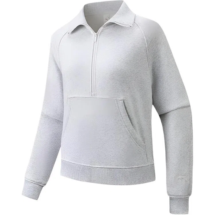 超级安踏 加绒立领纯色卫衣 女款