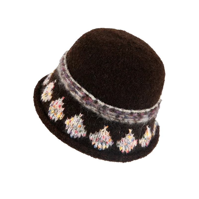 稻草人 韩版时尚可爱盆帽显脸小 秋冬保暖素颜百搭 聚酯纤维 渔夫帽 女款