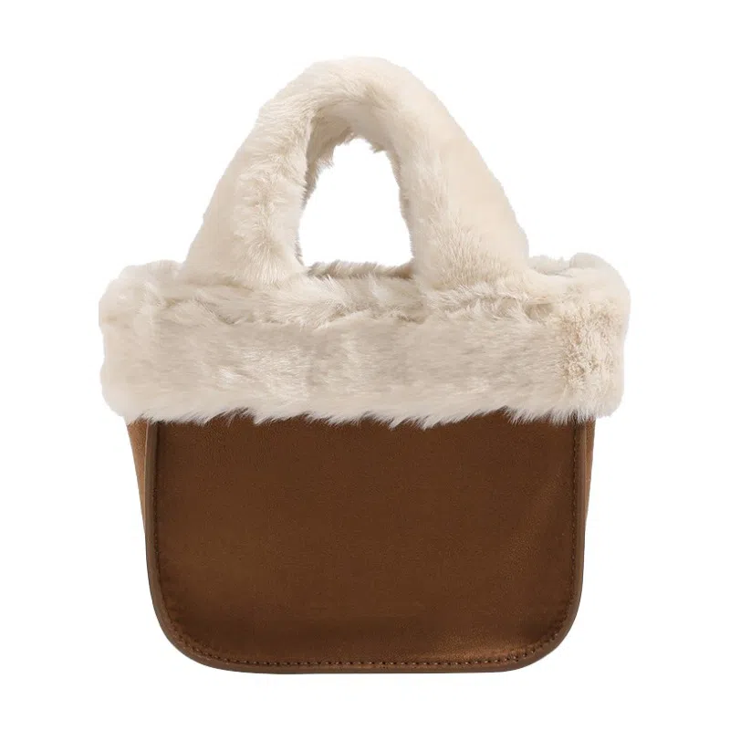 MINLUBAOLUO Chestnut Suede Shoulder Bag