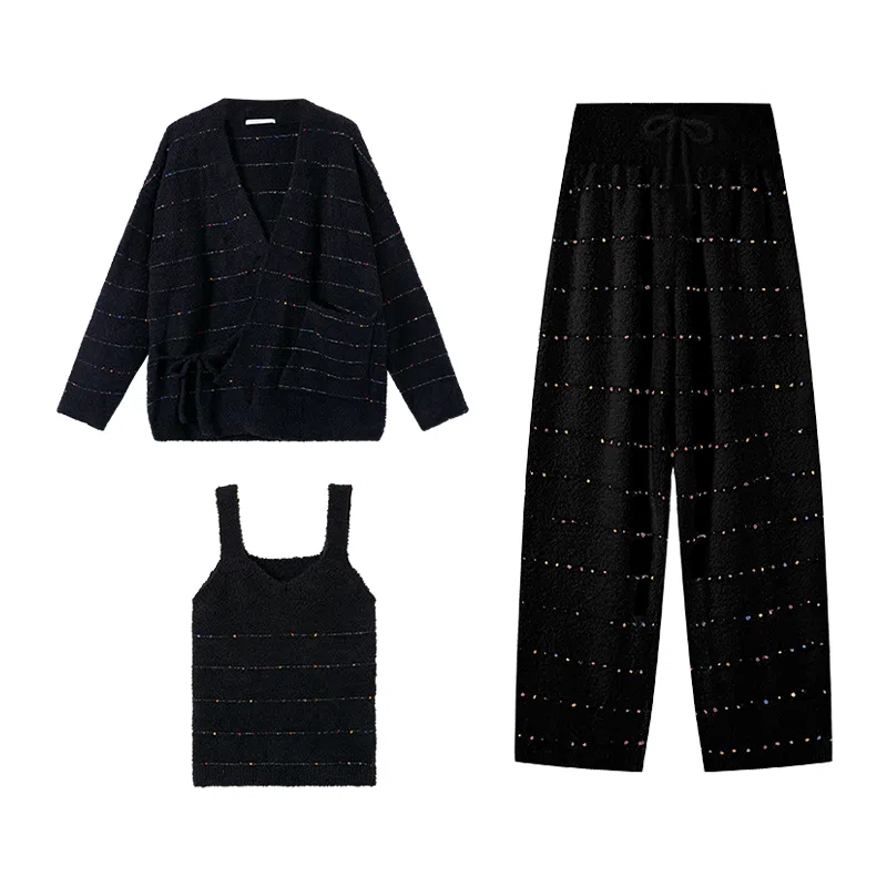 从轻 简约高级感保暖三件套家居服 女款