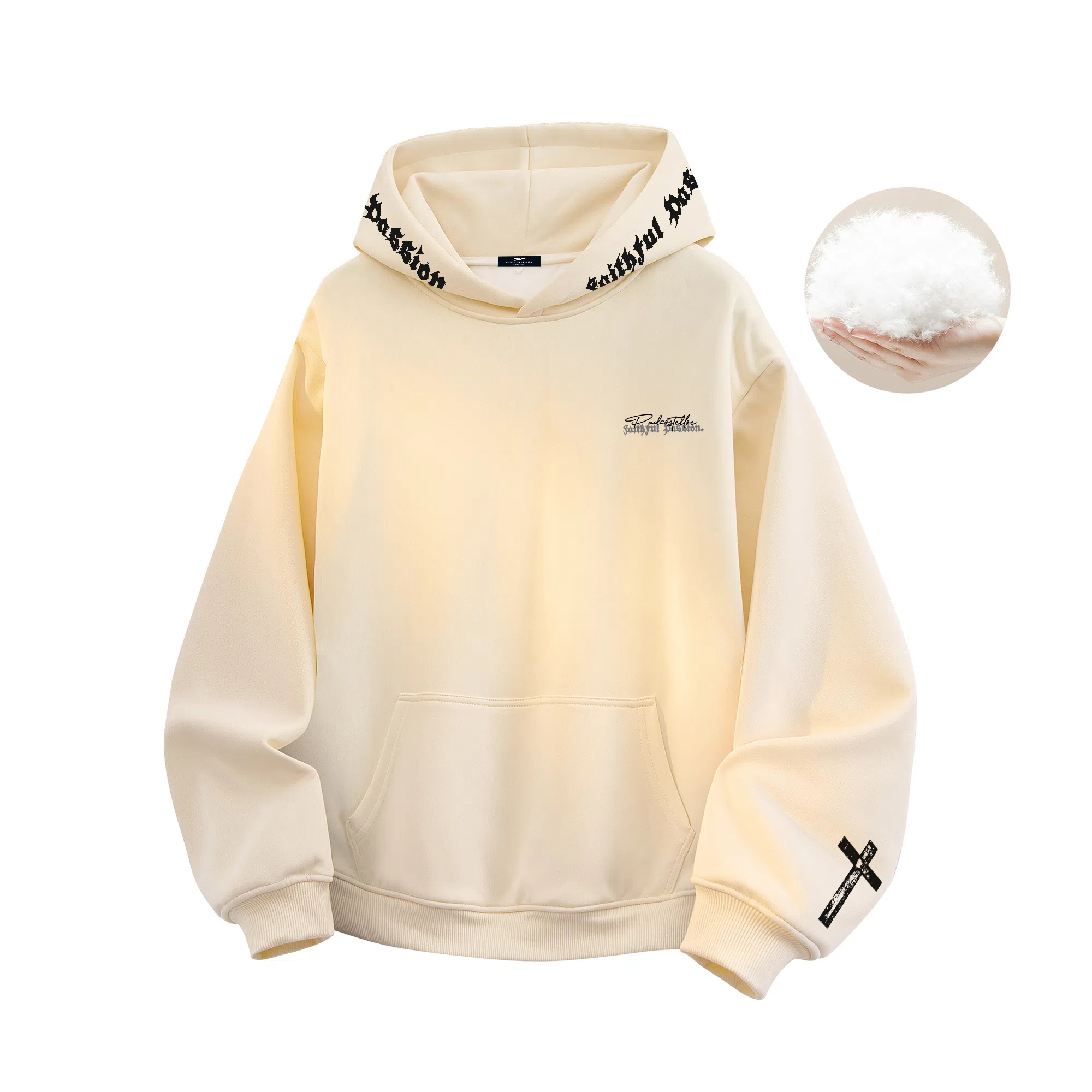 PAUL COSTELLOE Logo Print Hoodie Down Jacket