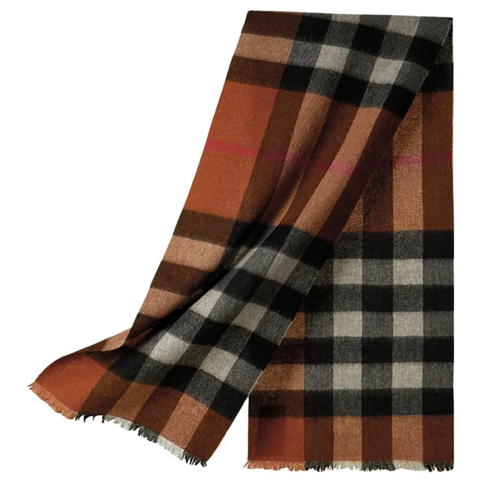 红豆 复古格纹时尚百搭保暖 羊毛 绒线围巾 男女同款情侣款