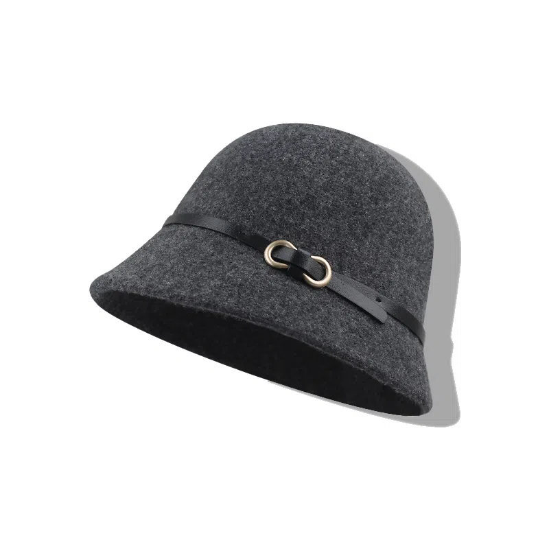 【秋冬必备~千金风】 攸委 法式复古皮带扣毛呢渔夫帽女冬季保暖高级感赫本风 羊毛混纺 时尚百搭显脸小礼帽盆帽圆顶帽子 女款