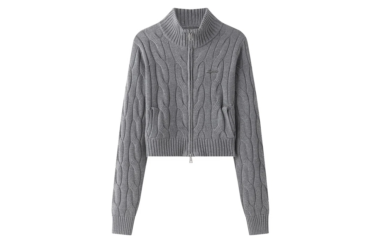 东鲸岁时记 开学季慵懒风可爱温柔甜妹保暖柔软舒适穿搭甜美日常休闲纯色麻花双拉链外套毕业季针织衫 女款 礼盒装