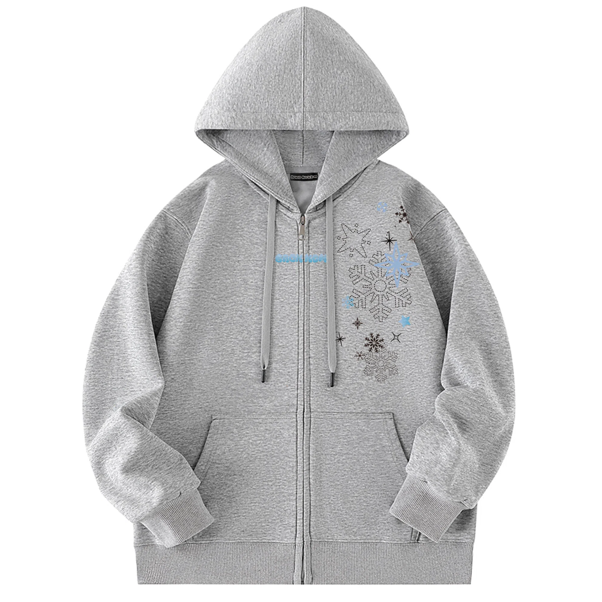 大卫贝肯 美式高街复古品牌印花百搭日常通勤潮流时尚小众套头连帽卫衣 男女同款