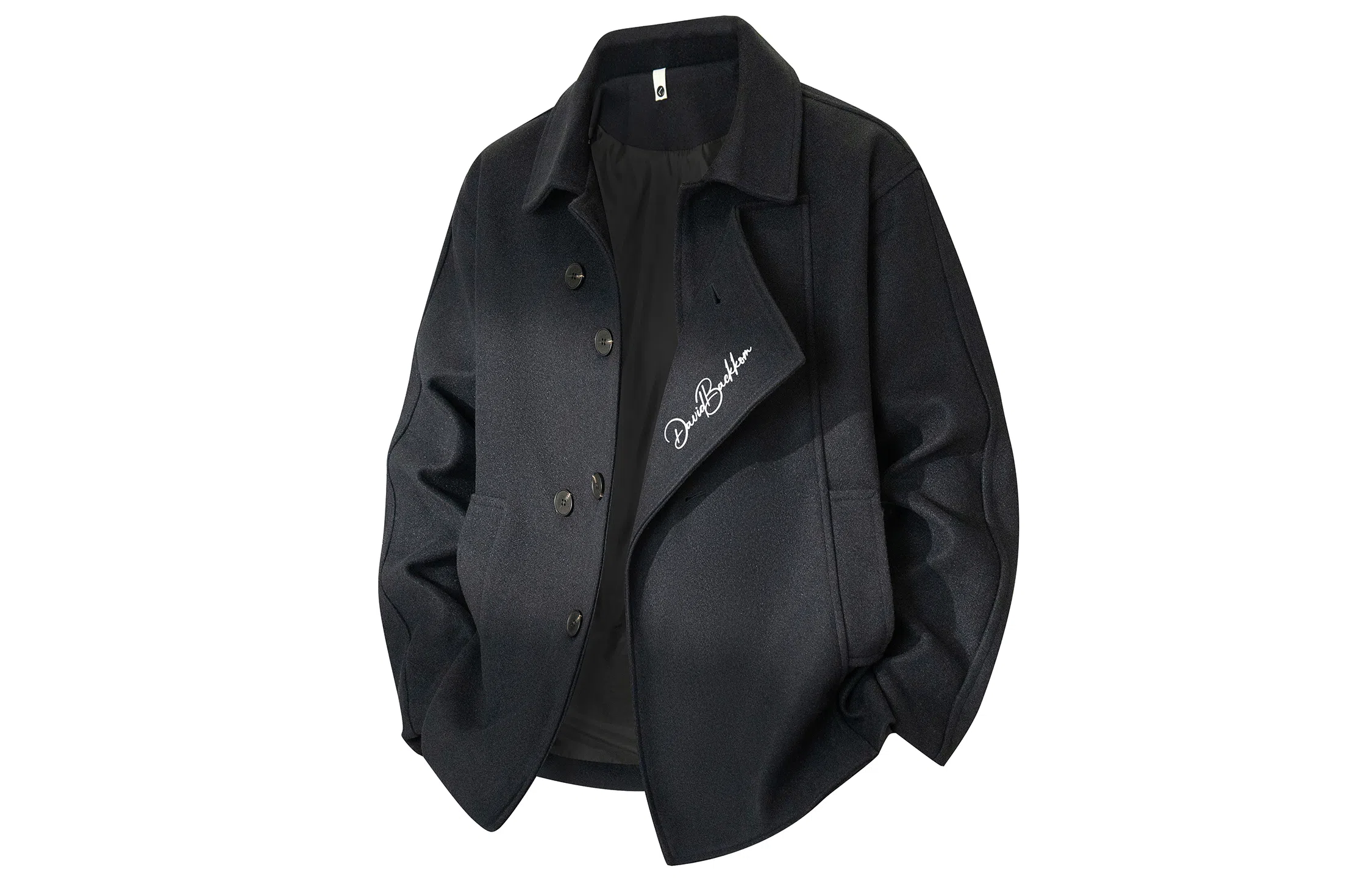 大卫贝肯 美式复古英伦风通勤基础百搭纯色毛呢外套穿搭宽松休闲秋冬保暖加厚呢子短款大衣 男女同款