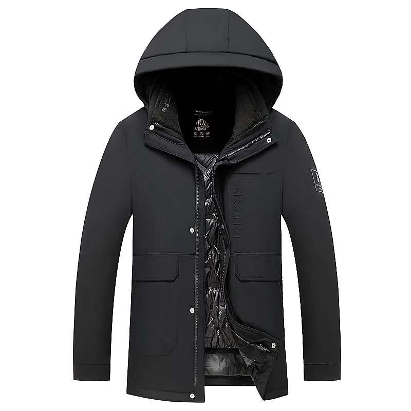 Laoyeche Winter Jacket Hooded Detachable Liner
