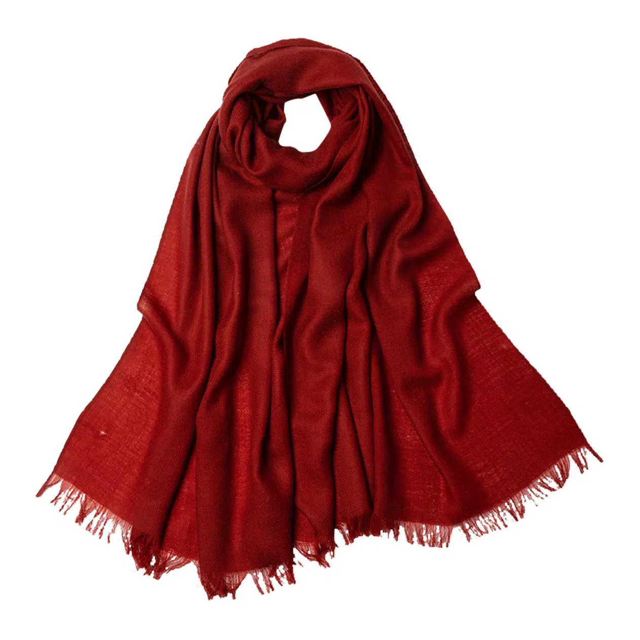 红豆 简约纯色轻盈舒适保暖时尚百搭 羊毛 绒线围巾 男女同款情侣款