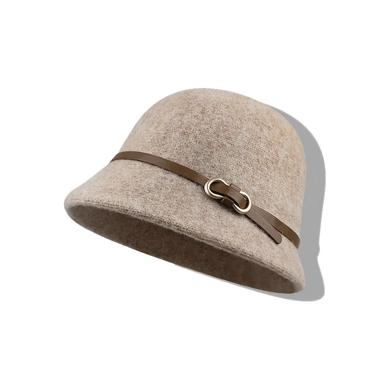 【秋冬必备~千金风】 攸委 法式复古皮带扣毛呢渔夫帽女冬季保暖高级感赫本风 羊毛混纺 时尚百搭显脸小礼帽盆帽圆顶帽子 女款