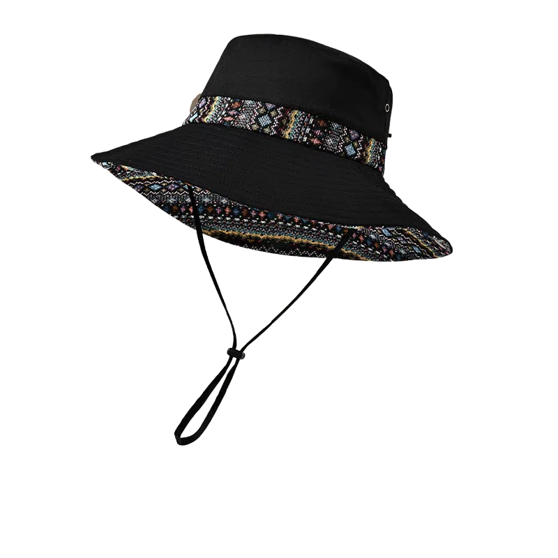 杨同学 复古民族风户外大帽檐遮阳防晒 涤纶 渔夫帽 女款 多色可选
