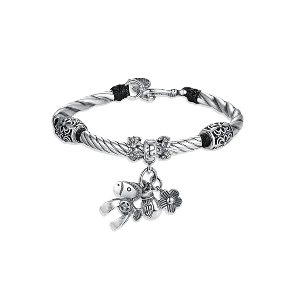 【S999足银 马上有钱花】 七七银饰   国潮吸金 考试上岸招财小霸王新中式时来运转 财源广进 好运 纯银 手链 女款