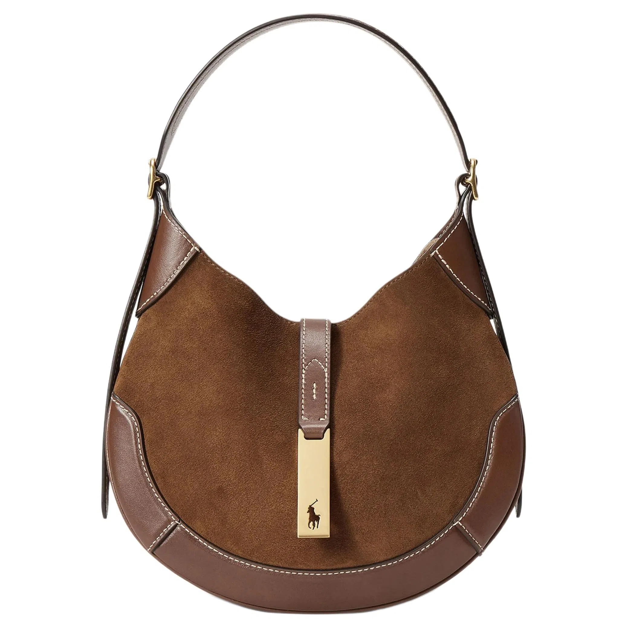 Polo Ralph Lauren Polo ID Suede Crossbody Small Brown