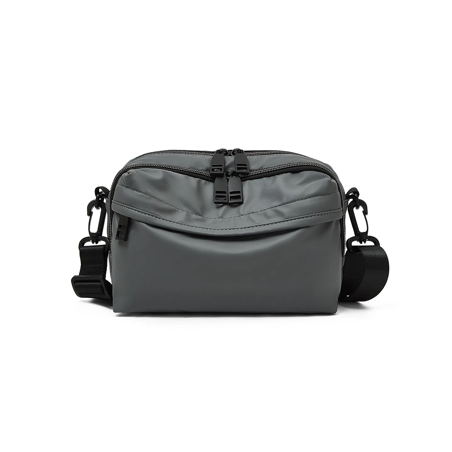 老人头 时尚潮流简约轻便出行单肩休闲百搭通勤包  人造革 斜挎包 常规 男女同款情侣款 黑色/米白色/深灰色