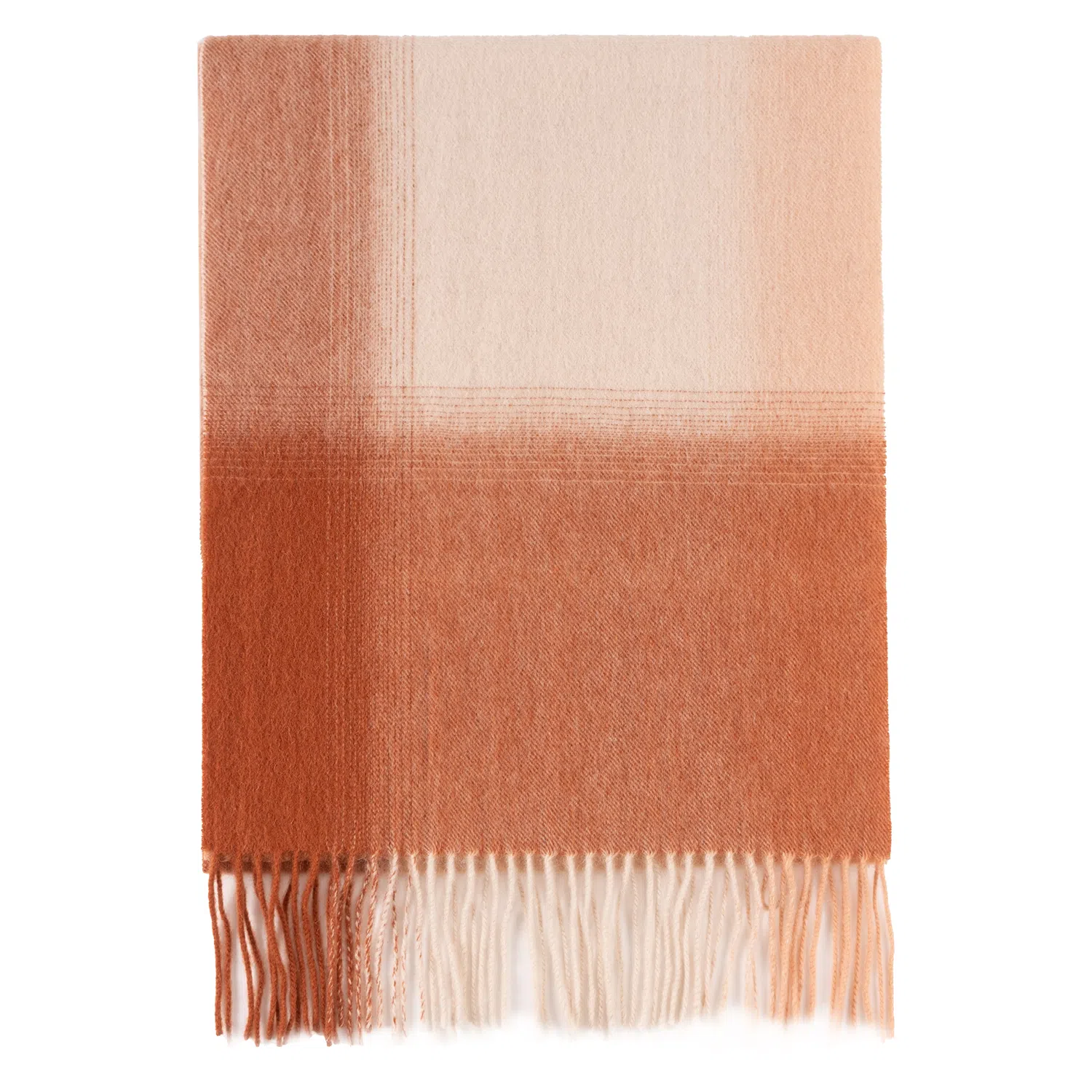 上海故事 必备加厚舒适柔软简约百搭渐变格纹保暖 绵羊毛 披肩 男女同款情侣款