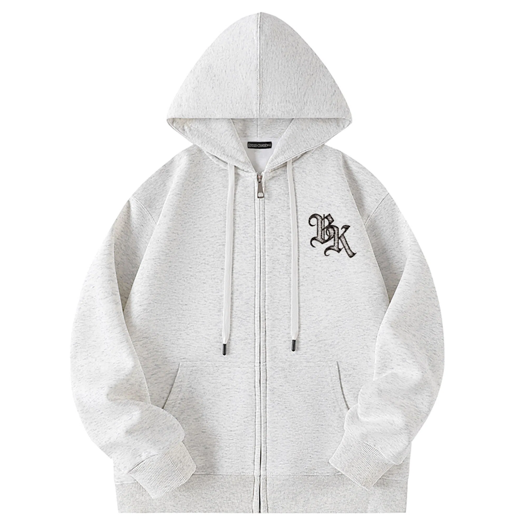 大卫贝肯 运动百搭休闲字母印花小众设计感舒适通勤柔软开衫套头连帽卫衣 男女同款