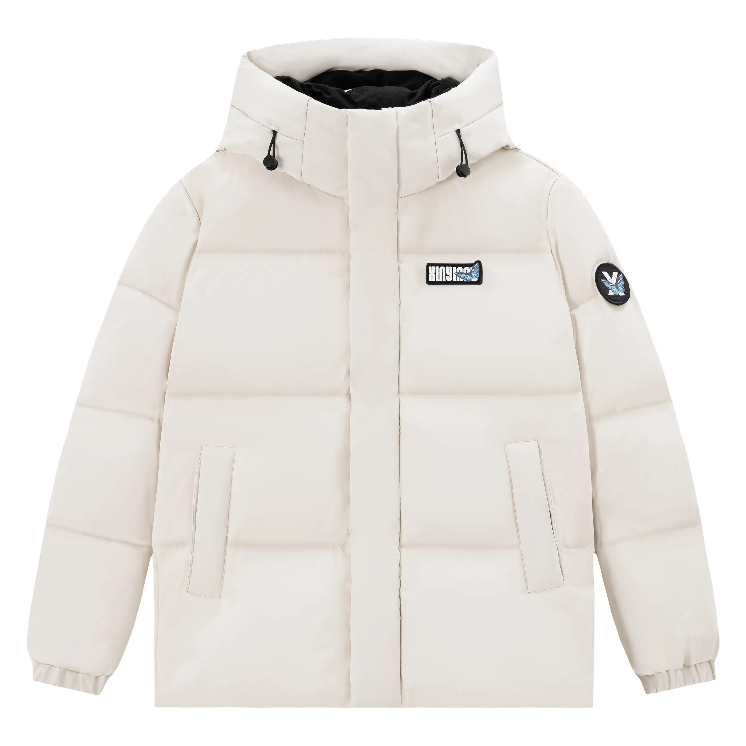 XINYINSU Retro Butterfly Letter Patch Down Jacket