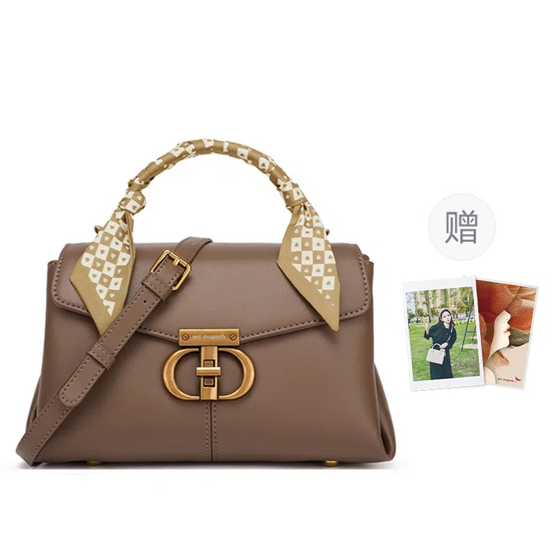 红蜻蜓 优雅复古时尚气质妈妈百搭高级感通勤 牛皮 单肩包斜挎包手提包 女款 多色