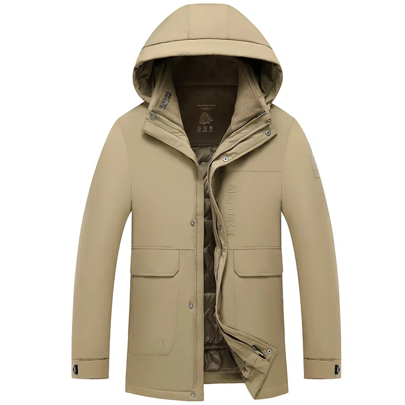 Laoyeche Winter Jacket Hooded Detachable Liner