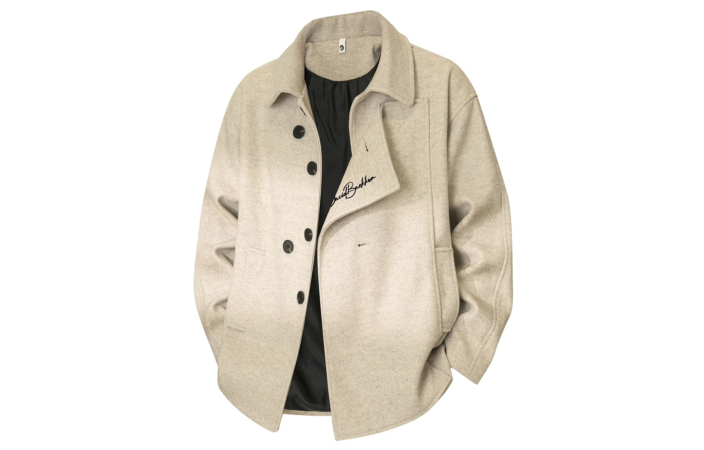 大卫贝肯 美式复古英伦风通勤基础百搭纯色毛呢外套穿搭宽松休闲秋冬保暖加厚呢子短款大衣 男女同款