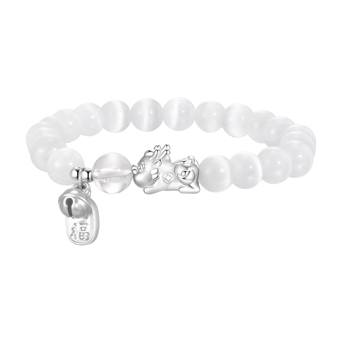 【999足银】 恋朵 八方来财 招财貔貅纳福吞金兽 转运上岸 黑曜石 手串 男女同款情侣款