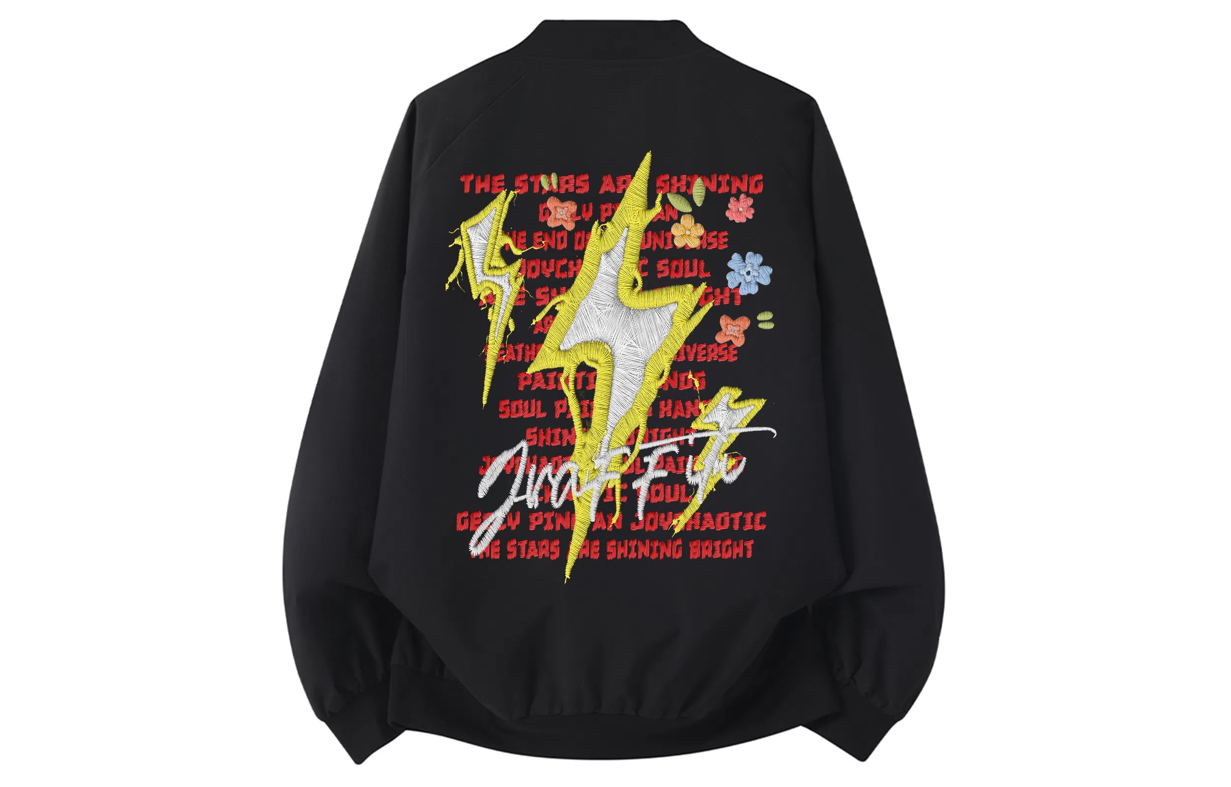 AYEA Retro Floral Lightning Baseball Jacket