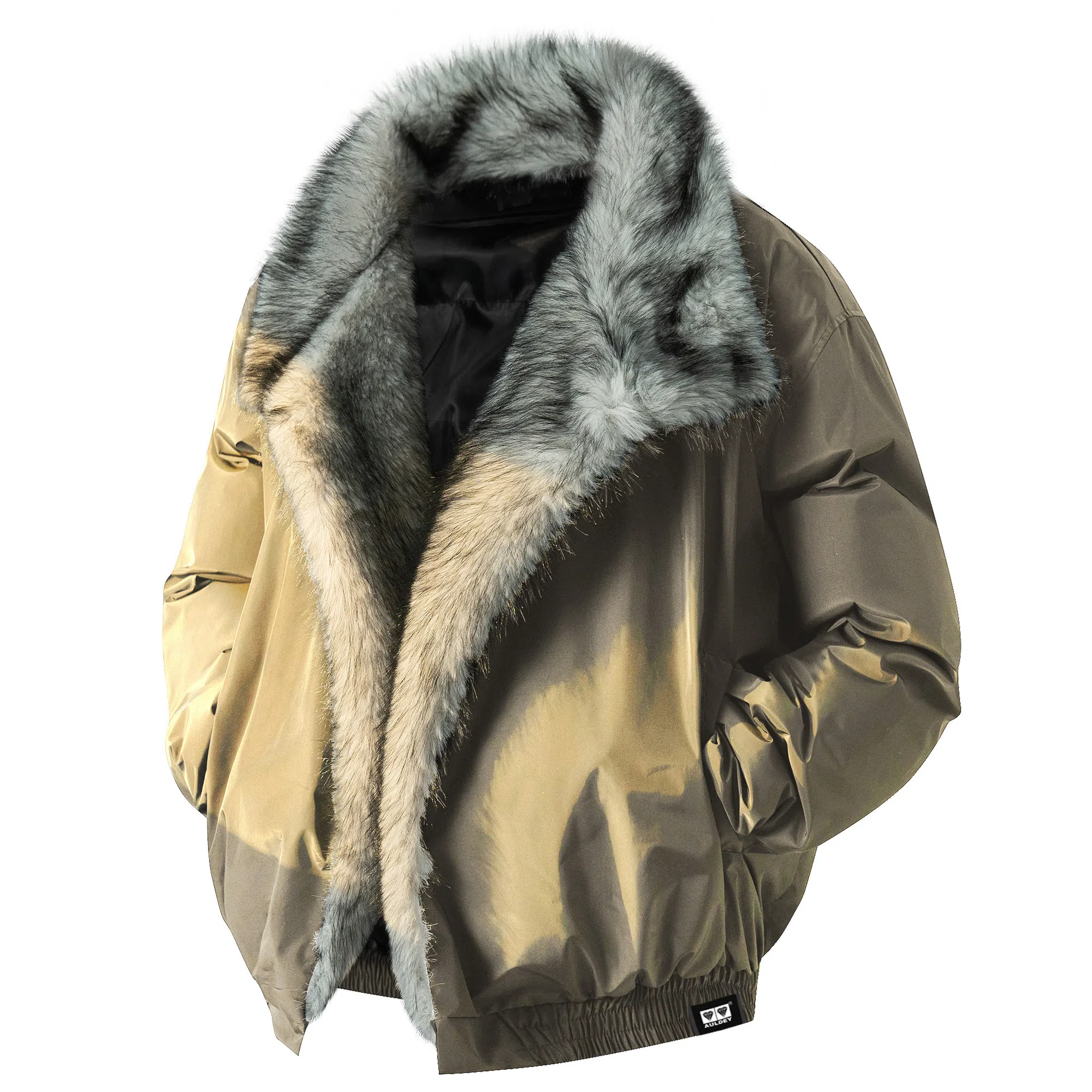 AULDEY High Street Faux Fur Collar Cotton Jacket