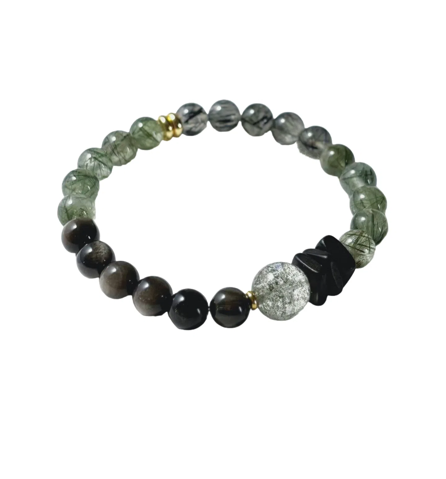 子婳 【五行水木相生】喜水补木本命年转运聚福聚财诸事顺利新中式时尚轻奢优雅气质百搭手饰 绿幽灵 水晶手串 女款