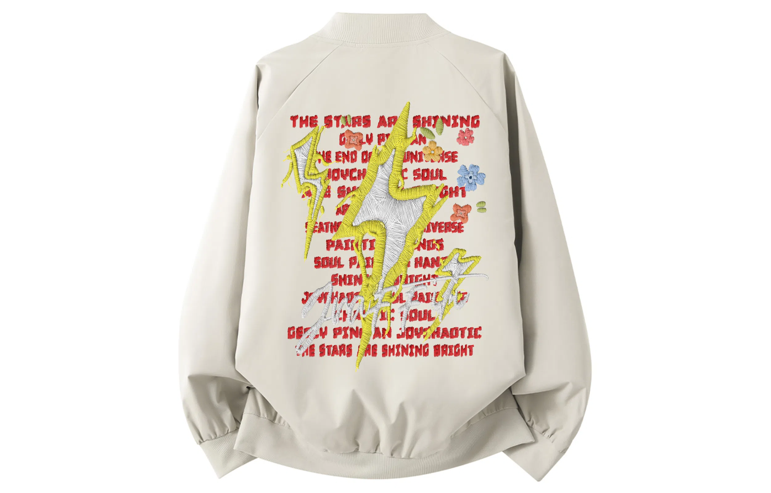 AYEA Retro Floral Lightning Baseball Jacket