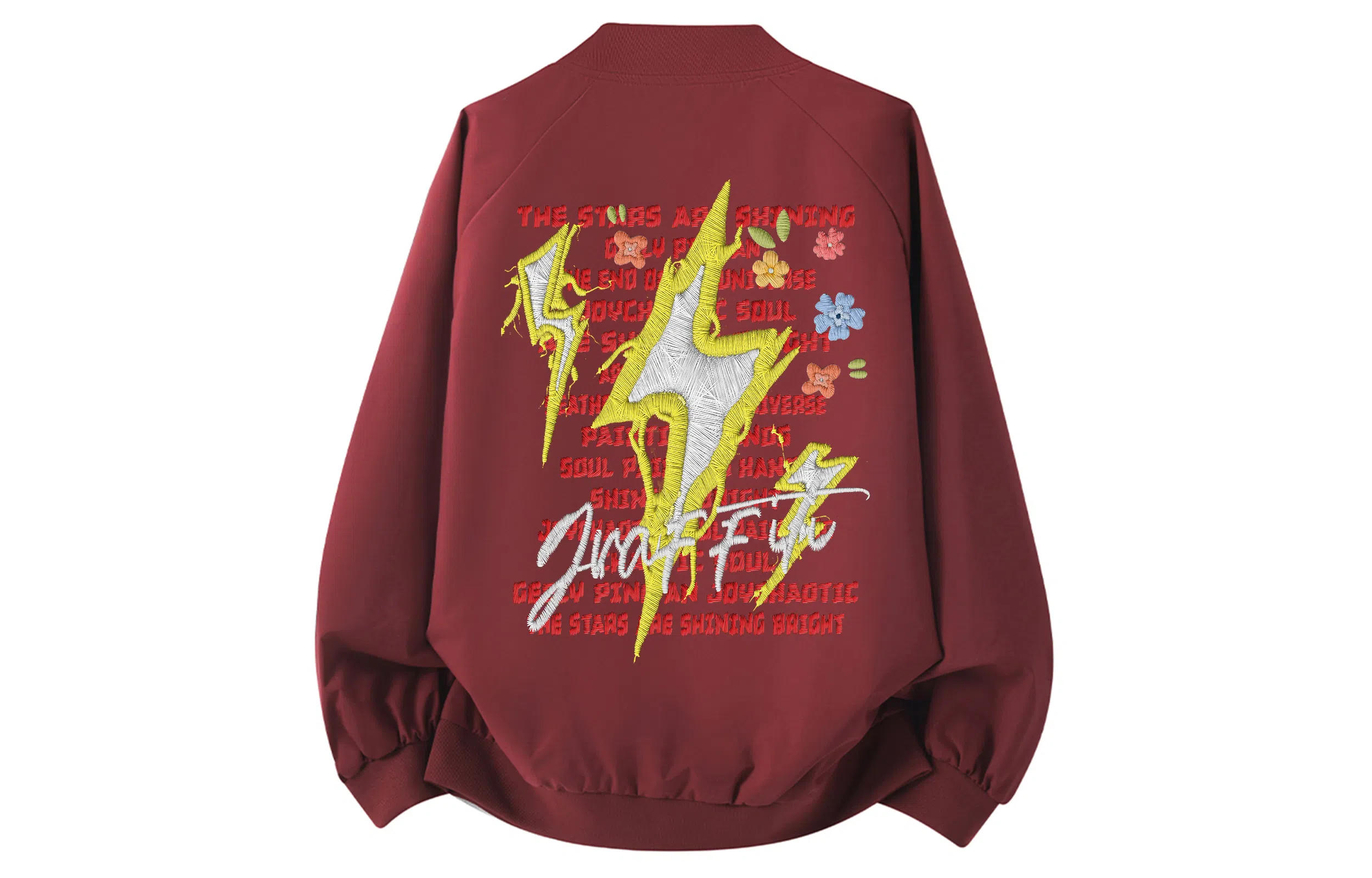 AYEA Retro Floral Lightning Baseball Jacket