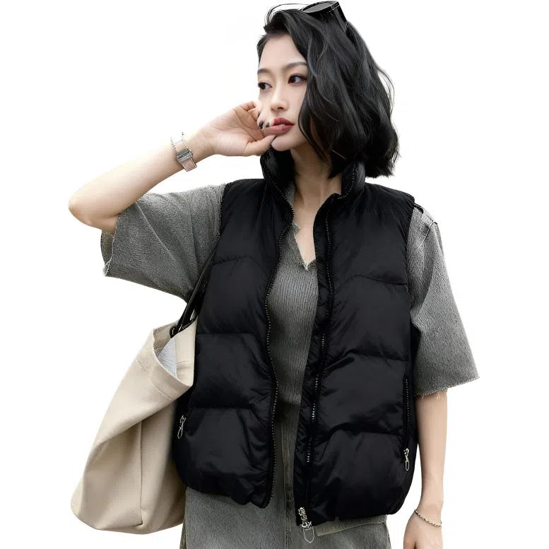 鸭鸭  冬季轻薄立领百搭休闲坎肩外穿  羽绒马甲  女款