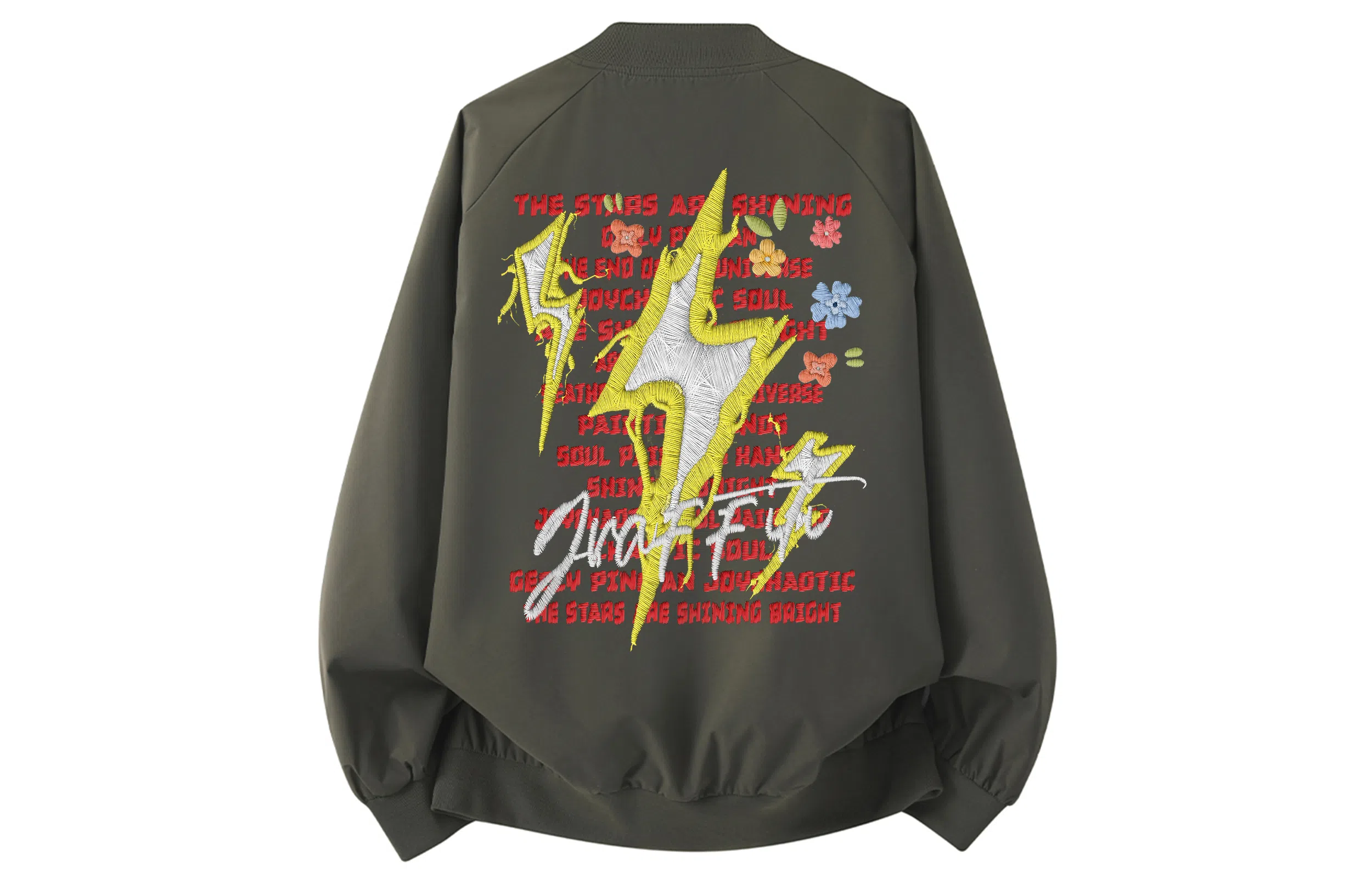 AYEA Retro Floral Lightning Baseball Jacket
