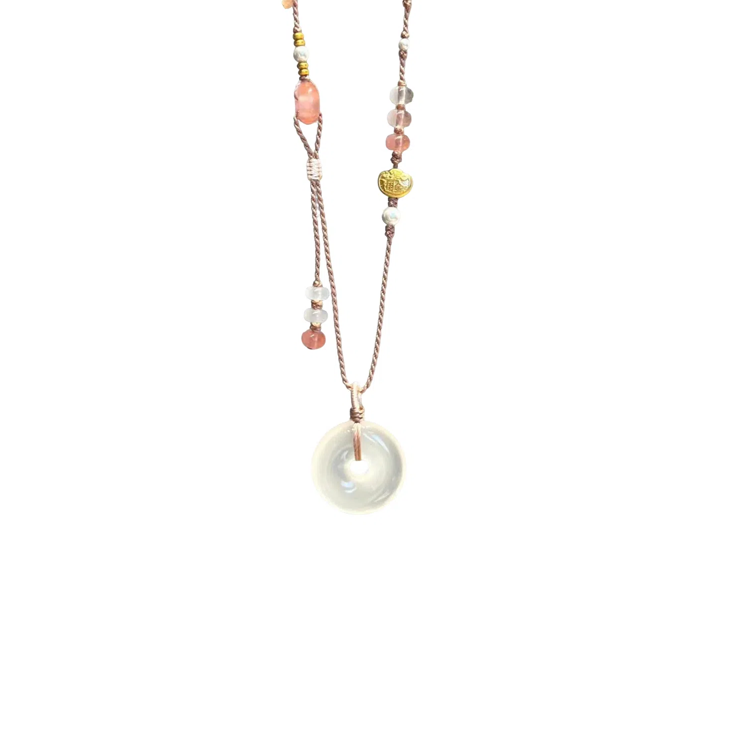 琢玉居 如意平安扣 新中式小众设计日常通勤 #好运 琉璃 玉石吊坠 女款