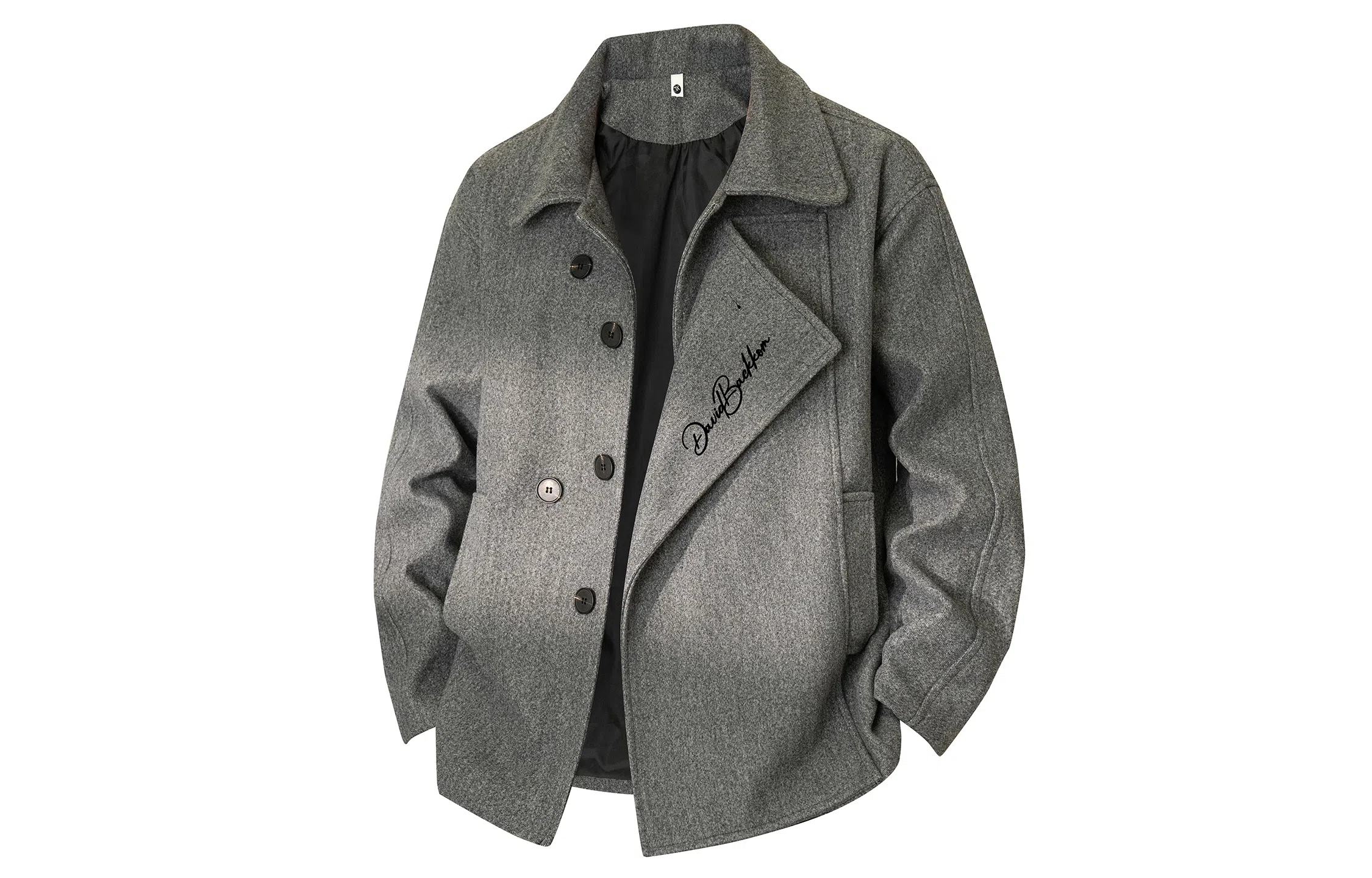 大卫贝肯 美式复古英伦风通勤基础百搭纯色毛呢外套穿搭宽松休闲秋冬保暖加厚呢子短款大衣 男女同款