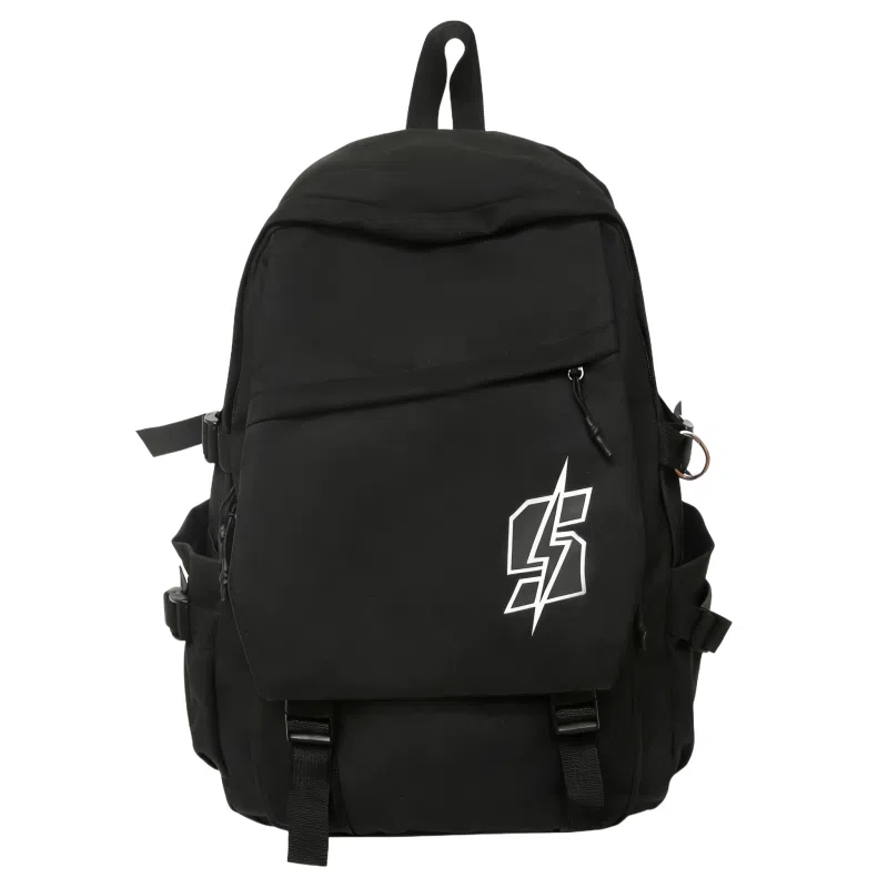 單倉 韩系高颜值卡通设计通勤百搭学院风背包初高中学生大容量轻便耐磨书包 尼龙 双肩包 常规 男女同款情侣款 白色/红色/灰色/黑色