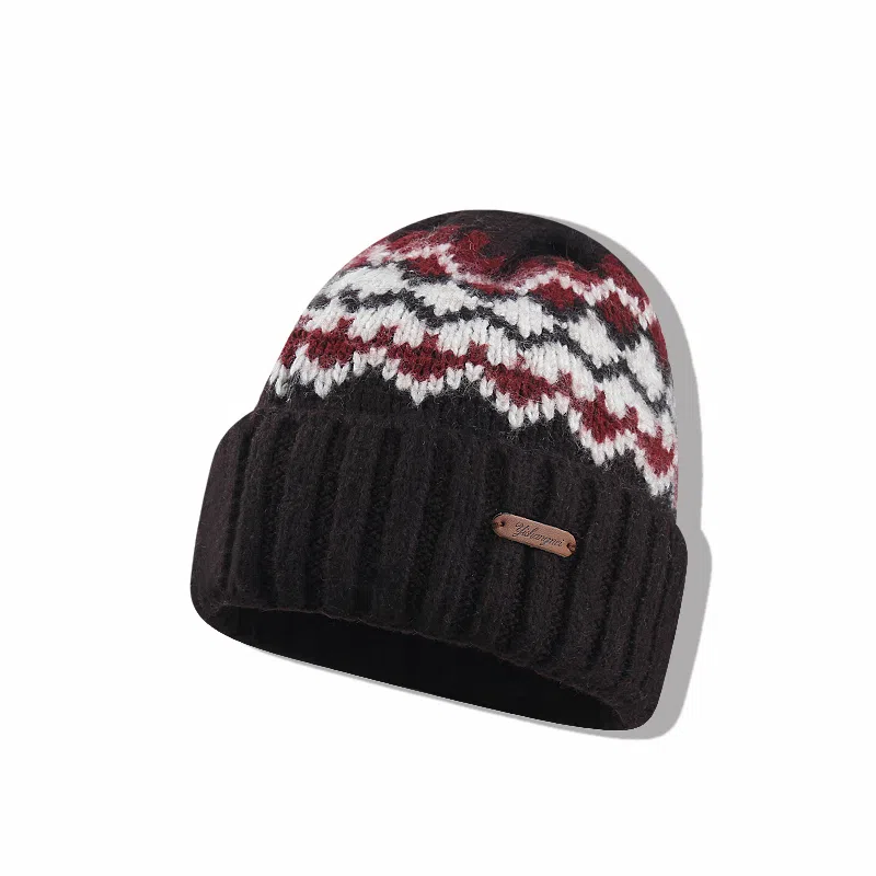 【费尔岛提花帽】 无限兔 秋冬保暖复古加厚针织防寒帽毛线显脸小护耳套 羊毛混纺 绒线帽 男女同款情侣款