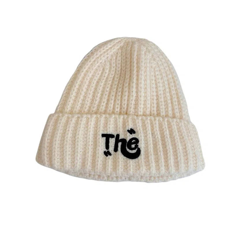 艾佳微 毛线保暖护耳套头加厚防寒韩版百搭字母针织 涤纶 绒线帽 男女同款情侣款