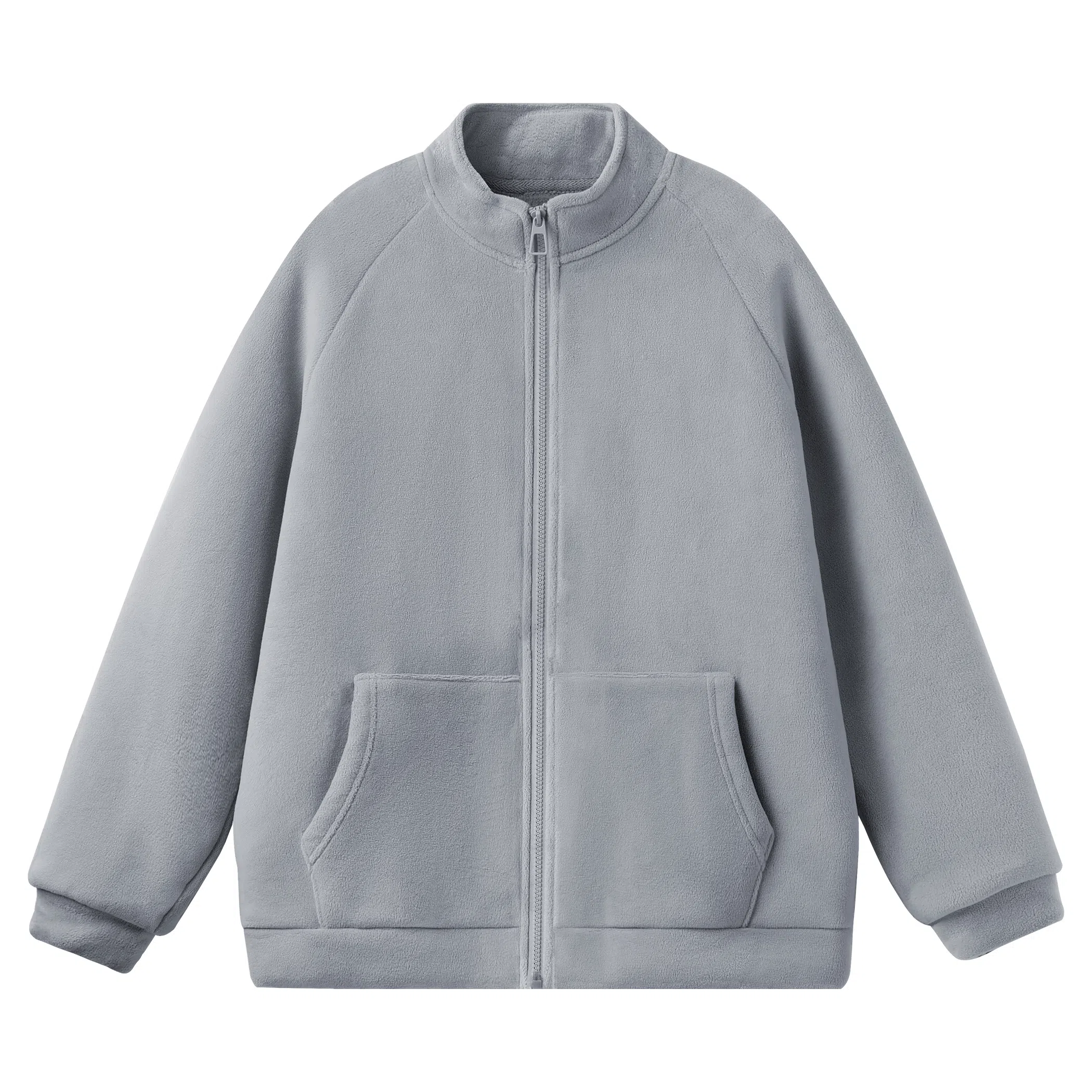 重磅基础 纯色立领简约舒适开衫卫衣 女款 奶茶色